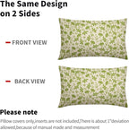 Lime Green Floral Pillow Covers 12x20 Set of 2 Vintage Rustic Old Style Cute Small Flower Green Cream Print Decorative Outdoor Pillowcases Farmhouse Throw Cushion Case Decor for Couch Sofa Bed