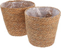 SUPVOX 2pcs Woven Plant Basket with Plastic Liner, Rattan Flower Pot Cover for Indoor Plants - Boho Farmhouse Home Decor
