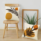 JASEN Boho Abstract Throw Pillow Covers 18x18 Orange Mid Century Geometric Leaf Decorative Throw Pillows Modern Art Pillow Cases for Couch Bed Sofa Bedroom（Only 1 Pillow Cover）