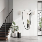 WallBeyond Asymmetrical Mirror, Irregular Wall Mirror, Wall Mirrors Decorative for Bedroom Living Room entryway Hall, Wall Mirror for mid Century Modern Decor 48" H x 22" W, Black