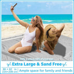 Oversized Turkish Beach Towel Blanket XXL Cotton Sandproof Towels Boho Woven Extra Large Big Sand Free Giant Throw Blankets Huge Quilt XL Picnic Camping Necessities Cloud For Adult Gifts Grey