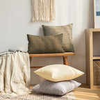 MIULEE Pack of 2 Decorative Burlap Linen Throw Pillow Covers Modern Farmhouse Pillowcase Rustic Woven Textured Cushion Cover for Sofa Couch Bed 18x18 Inch Light Brown