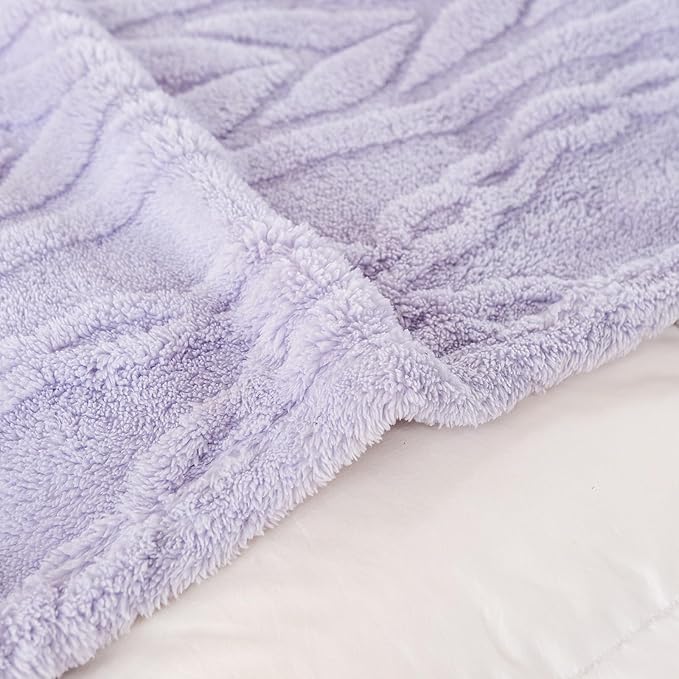 YUSOKI Queen Size Blanket Single Layer,Weight(4.4lb),370GMS-3D Stylish Design for Gift Home Decor (Lavender Fog,90"x90")
