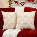 Oudain Set of 2 Heart Love Cute Decorative Throw Pillow Covers, 18 x 18 Inches Soft Plush Faux Fur Pillow Covers for Couch Sofa Indoor Outdoor Home Decoration