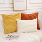 Simmore Decorative Spring Euro Sham Throw Pillow Covers 22x22 Set of 2, Soft Natural Plush Flannel Double-Sided Fluffy Couch Pillow Covers for Sofa Living Room, Cream White