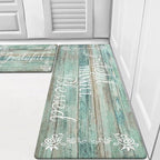 HEBE Anti Fatigue Kitchen Mat Set of 2 Non Slip Cushioned Kitchen Mats for Floor Waterproof Farmhouse Kitchen Rugs and Mats Set Comfort Standing Desk Mat Carpet for Sink,Office,Laundry