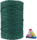 FLIPPED 100% Natural Cotton Macrame Cord,5mm x110 Yards Macrame Cords Colored Cotton Macrame Rope Craft Cord for DIY Crafts Knitting Plant Hangers Christmas Wedding Décor（Blackish Green）…