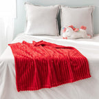 MIULEE Red Fleece Blanket with Stripe Pattern Fuzzy Flannel Soft Warm Throw Blanket Plush Cozy Christmas Boho Decor 30"x40"