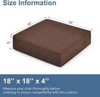 Shinnwa Gel Memory Foam Recliner Cushion for Elderly, Extra Large Seat Cushion, Dual-Layer Foam Chair Pad for Couch, Armchair, Wicker Chairs, Floor, 18 × 18 × 4in, Caramel