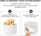 Small Basket for Organizing | Cube Shelf Closet Storage Baskets | 9.7×9.7×7.1” | Woven Rope Gift Basket | Nursery | Round 3 Packs Off White
