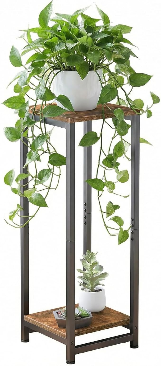 2 Tier Tall Plant Stand Indoor, 32.5" Corner Plant Stands for Indoor Plants Multiple, Multi-Functional Small Side Table for indoor Plants