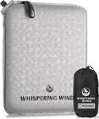 Whispering Winds Inflatable Seat Cushion - Comfortable Blow-up Foam Pad for Airplane, Travel, Stadium, Outdoors, Camping, Car & More