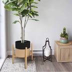 Wicker Plant Basket Indoor, 8"x8"x8" Jute Spliced Cotton Rope Basket Planter up to 7" Pot, Modern Woven Flower Tree Pots Cover, Small Floor Indoor Planters, Home Decor Storage Bin