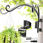 Qiang Ni Plant Hanger Outdoor: 12 Inch 50LBS Bird Feeder Bracket for Garden Patio Decor - Swivel Adjustable Wall Mount Plant Hook for Hanging Flower Baskets