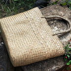 Cabilock Woven Tote Woven Bag Basket Tote Wicker Bag Seagrass Basket Garden Plant Container for Storage Laundry Picnic Beach Storage Bins Toys