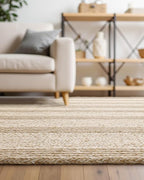 DEXI Jute Area Rug Natural Fiber 6x9 Oval, Woven Braided Durable Farmhouse Design Rugs for Living Room, Bedroom Dinning Room Office Outdoor Patio, Beige
