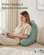 Blissful Diary Reading Pillow for Sitting in Bed, Flannel Back Pillow Bed Sitting Up for Adult & Children, Backrest Cushion for Sit Up in Couch or Floor, Dorm Essentials, Mint Green