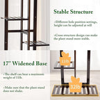 DolceLuna Plant Stand Indoor 6 Tier, Bamboo Plant Shelf Corner Display Rack, 46 Inch Tall Multiple Planter Pot Holder, Space-Saving Flower Stand for Living Room Balcony Garden Patio