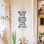 Macrame Wall Hanging Fiber Wall Art Woven Bohemian Decor Art Living Room Round Handmade Geometric Lines Home Décor