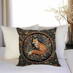 YOU FOUND ME William Morris Abstract Vintage Floral Velvet Fox Design Throw Pillow Covers Home Decor, Retro Art Decor Pillowcase Cushion Cover for Bed Sofa Living Room, Square 18x18inch (Fox)