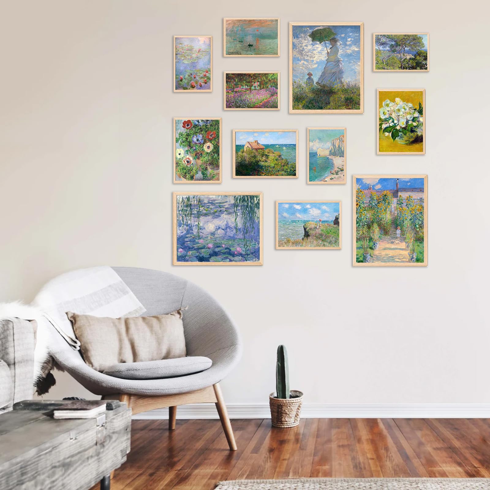 KBKBART Claude Monet Eclectic Wall Art, Monet Prints for Wall Decor, Eclectic Home Decor Canvas Impressionist Painting, Monet Water Lilies Exhibition Poster for Room Aesthetic, Classic Monet Gallery Art Prints Maximalist Decor - UNFRAMED - color: Monet Pr
