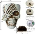 Skull Wall Planter for Home Décor, Resin Skeleton Gothic Planter for Indoor Outdoor Plants Decorations, White Hanging Skull Vase Unique Spooky Face Flower Pot Head Planters