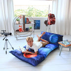 Butterfly Craze Floor Pillow Case - Customizable Queen Floor Bed Insert - Plush Lounger & Studio Apartment Essential - Machine Washable Cover for Guest Bed & Sleeping Pad - Galaxy Blue, Queen