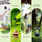 2026New 2Pcs Retractable Plant Hanger with Leaf Texture,44Lbs Load Capacity,Auto Lock,Adjustable Hook for Hanging Plants,Bird Feed,Wind Chimes,Garden Pots,Rust-Proof Stainless Steel,Black