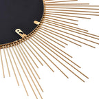 Cityelf 24'' Large Gold Sunburst Wall Mirror Boho Home Decor Round Wall Art Mirror for Living Room/Bedroom/Bathroom/Entryway