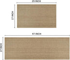 Artoid Mode Washable Non Slip Kitchen Rugs and Mats Set of 2, Rubber Backing Absorbent Kitchen Mats for Floor Front of Sink - 17x29 and 17x47 Inch