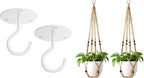 Mkono Macrame Plant Hangers Indoor Jute Hanging Planter Basket and Ceiling Hooks, Wood Beads Decorative Flower Pot Holder for Indoor Outdoor Boho Home Decor,Brown，Set of 2