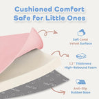 1.3" Thick Baby Play Mat for Floor, 79x79 Playpen Mat, Pro Soft Flannel Foam Mats Toddler Infant Kids Crawling for Nursery Rug Playroom Living Room Waterproof Easy Care Non-Slip (Pink)