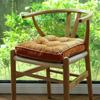 vctops Fall Soft Velvet Chair Pads with Ties Comfy Solid Seat Cushion for Dining Chairs, Office Chairs, Hardwood Floors (Dark Orange, 16"x16")