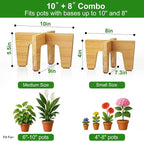 Plant Stand Indoor Outdoor, Plant Holder Sturdy Single Flower Pot Stand Planter Stand Stool Display Decorative for Desktop Counter Room (Natural 10")