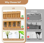 Plant Propagation Station with Wooden Stand, Gardening Gifts for Mom Women Plant Lovers, 9-Level Dimmable LED Light 4 Glass Test Tubes Vases for Hydroponic Plants - Desktop Terrarium for Desk Decor