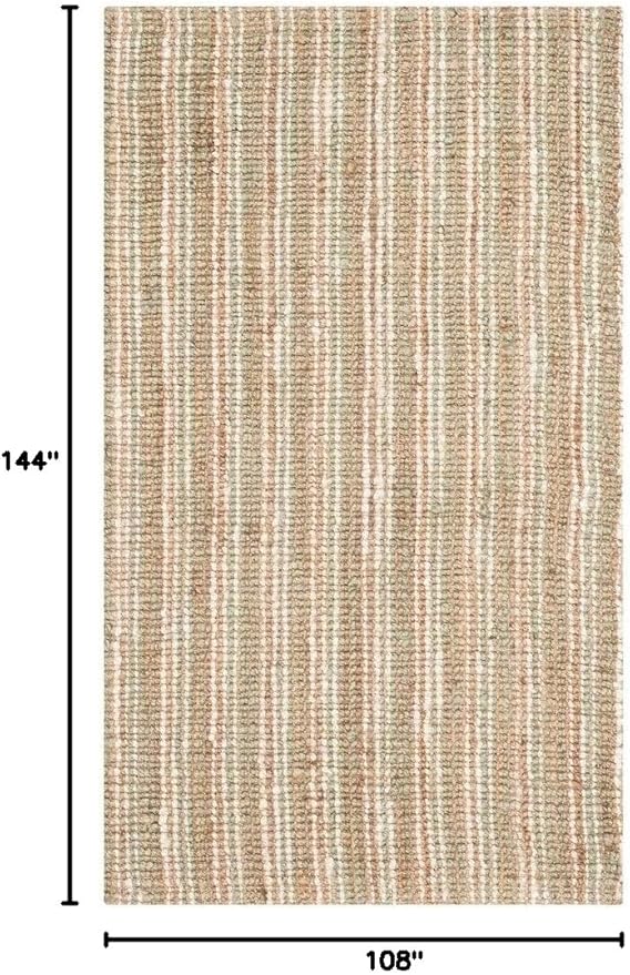 SAFAVIEH Area Rug 9x12 - Natural Fiber Collection - Large - Sage & Natural Brown, Handmade Jute, Farmhouse Style, Chunky Textured Thick Pile (NF447S)