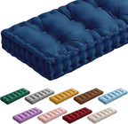 Bench Cushions for Indoor Furniture 40x20 in Velvet Kitchen Dining Piano Window Seat Cushion, Tufted Patio Porch Swing Thicken Bench Pad Memory Foam (Royal Blue)