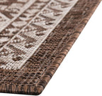 Rugs.com Outdoor Aztec Collection Rug – 2' x 3' Brown Flatweave Rug Perfect for Living Rooms, Large Dining Rooms, Open Floorplans