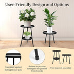 Metal Plant Stand, Plant Stand Indoor Outdoor, Metal Rustproof Flowers, Urban and Rustic Outdoor Plants Stands, Flower Pot Stand Suitable for Living Room, Balcony, Garden (Double Deck,Black)