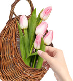 Hemoton Rattan Wall Hanging Flower Pot Basket 12.2X10.63X4.72 Inches Woven Planter for Indoor Outdoor Wall Decor Living Room Bedroom Porch