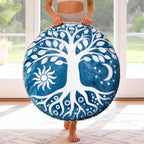 Hihealer Meditation Cushion, Large Velvet Floor Pillow for Yoga, Meditation & Mindfulness, Supportive Memory Foam Bolster (Blue)