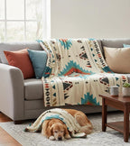 Aipon Boho Aztec Throw Blanket 40"x 50", Western Indian Native American Blanket Southwestern Decor, Beige Soft Cozy Lightweight Throws Blankets Gifts for Women Men Couch Bed Sofa Chair