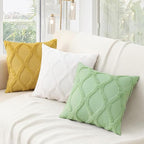 decorUhome Spring Euro Sham Throw Pillow Covers 24x24 Inch Set of 2, Soft Plush Faux Fur Wool Sage Green Accent Couch Pillow Covers for Modern Farmhouse Bed Sofa Living Room