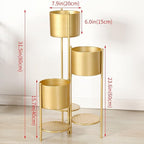 SSS Furniture Corner Plant Stand Indoor Metal, 6 Tier 6 Potted Outdoor Flower Pot Stands Holder Shelves for Living Room, Potted Storage Shelf Rack, Decorative Holder Rack for Multiple Plants (Golden)