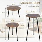 ARTORA Indoor Plant Stand, Mid Century Wood Plant Stool Adjustable Corner Tall Plant Sand Wooden Small Round End Table 18 Inch Plant Holder for Flower Pots Modern Home Decor (Brown)