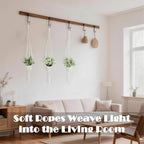 3 Pack Artificial Hanging Plants Indoor with Macrame Hangers – Fake Hanging Plants Set with Handmade Boho Plant Hangers & Hooks for Home, Kitchen, Office Décor