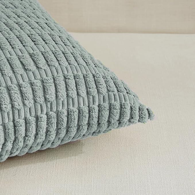 Fancy Homi 4 Packs Decorative Throw Pillow Covers for Living Room Couch Bed, Modern Farmhouse Boho Home Decor, Accent Cushion Case (14 x 14 Inch, Grey Blue)