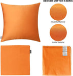 Thmyo 4-Pack 100% Cotton Comfortable Solid Decorative Throw Pillow Cases Square Cushion Cover Pillowcases Thanksgiving DIY Throw Pillow Covers for Sofa Bed Car(20x20 inch/50x50cm,Fall Orange)