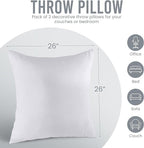 Utopia Bedding 26x26 Pillow Inserts, Set of 2, White – Indoor Decorative Throw Pillows for Bed, Sofa & Couch – Soft, Supportive & Fluffy Cushion Inserts