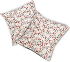 4th of July Floral Pillow Covers 24x22 Set of 2 Vintage Rustic Old Style Navy Blue Red White Flower Print Decorative Outdoor Pillowcases Patriotic Throw Cushion Case Decor for Couch Sofa Bed